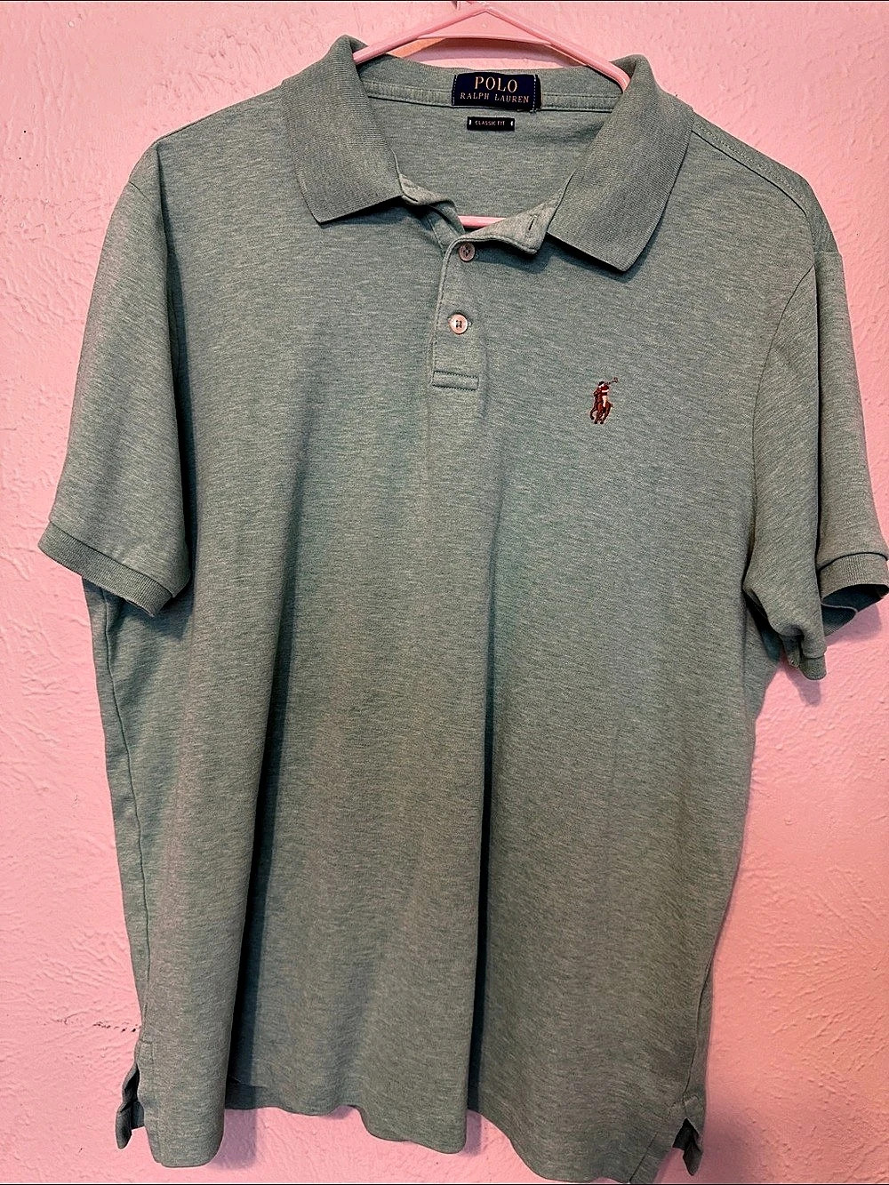 Polo Ralph Lauren Classic Fit Heathered Polo Shirt Green